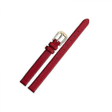 Cinturino per orologio da donna in vera pelle sottile rossa da 8 mm con fibbia ad ardiglione