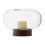 LSA International LSA Oblate Glass Vase Lantern 19.5cm with Walnut Base Clear 3