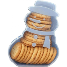 Christmas Gingerbread Man Snowflake Tree Serving Tray Cookie Box with Lid, Snack Candy Food Storage Container