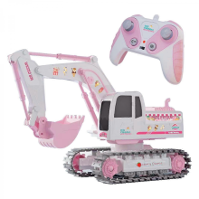 Pink Romantic Alloy Excavator Remote Control Car 2 Girl Heart Toy Parent-child Interaction 2025