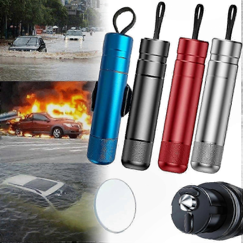 Emergency Car Tool with Seatbelt Cutter and Automatic Window Breaking Hammer 2