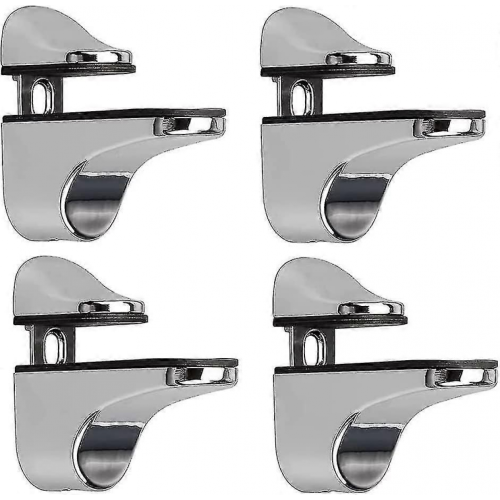 Adjustable Glass Shelf Bracket, 4 Pcs Wall Mounted Glass Clamp for Shelf