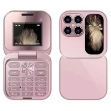 Multicolor Rose Gold i17 Mini Dual SIM 2G 32MB+32MB Flip Foldable Phone - Black