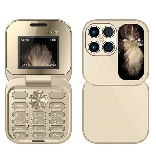 Multicolor Goldi17 Mini Dual SIM 2G 32MB+32MB Flip Foldable Elderly Phone - Black