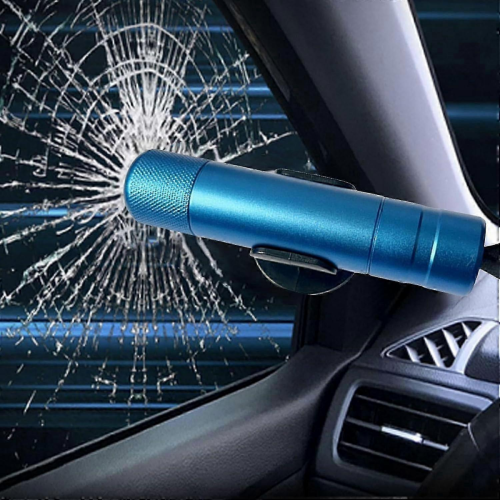 Emergency Car Tool with Seatbelt Cutter and Automatic Window Breaking Hammer 1