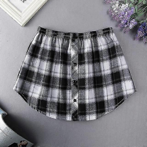 Gonna irregolare con finta camicia nera e bianca, orlo staccabile e mini sottogonna 1