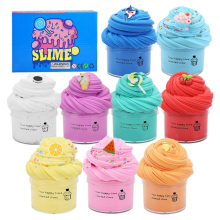 9-Piece Fluffy Slime Kit, Super Soft Cotton Candy Cloud Putty for Stress Relief & Sensory Play