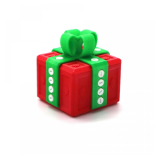 Scatola di viti stampata in 3D rossa per scherzi natalizi - Regalo divertente