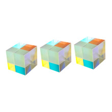 Pack of 3 Coloured Glass Optical Cube Prism 0.8X0.8cmx3pcs