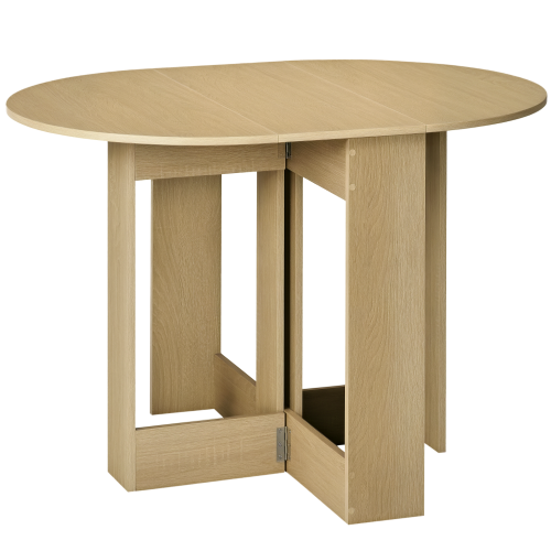 Homcom HOMCOM Folding Dining Table Foldable Drop Leaf Dinner Table for Kitchen Oak 1