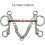 Horse Bit Training Equipment Snaffle Bit 135mm with Curb Chain Durable Equestrian Chewing Bit All-Purpose 3