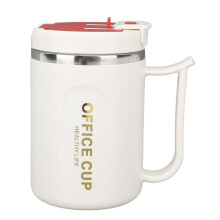 304 Edelstahl isolierter Kaffeebecher 16,9oz Rot mit Griff & Deckel
