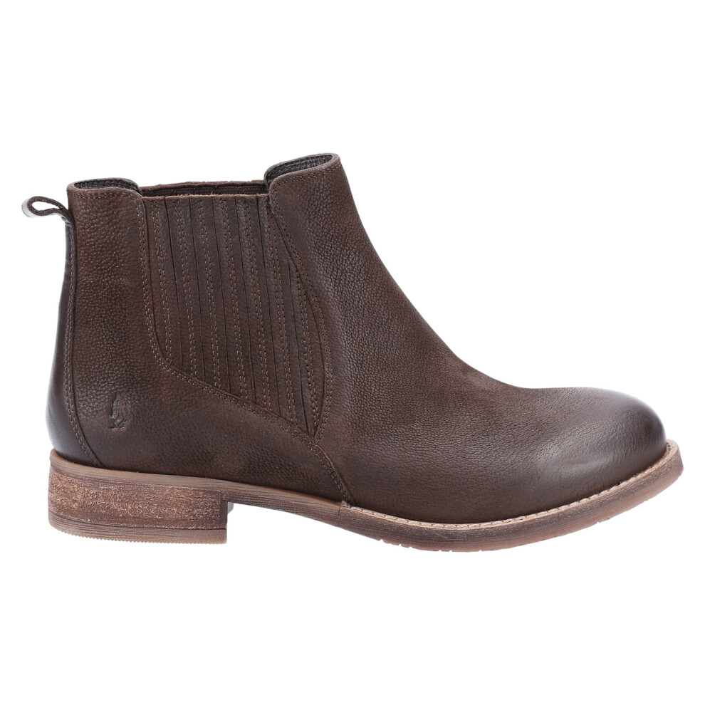 Hush Puppies Edith Womens Dress LEATHER Fashion Designer Ankle Boots Brown - Image 11