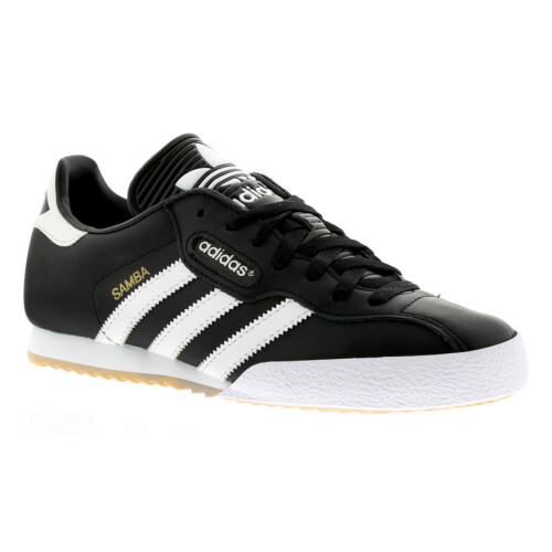 (Black, 8 UK) Adidas Originals Samba Super Black Leather Mens Trainer Shoes