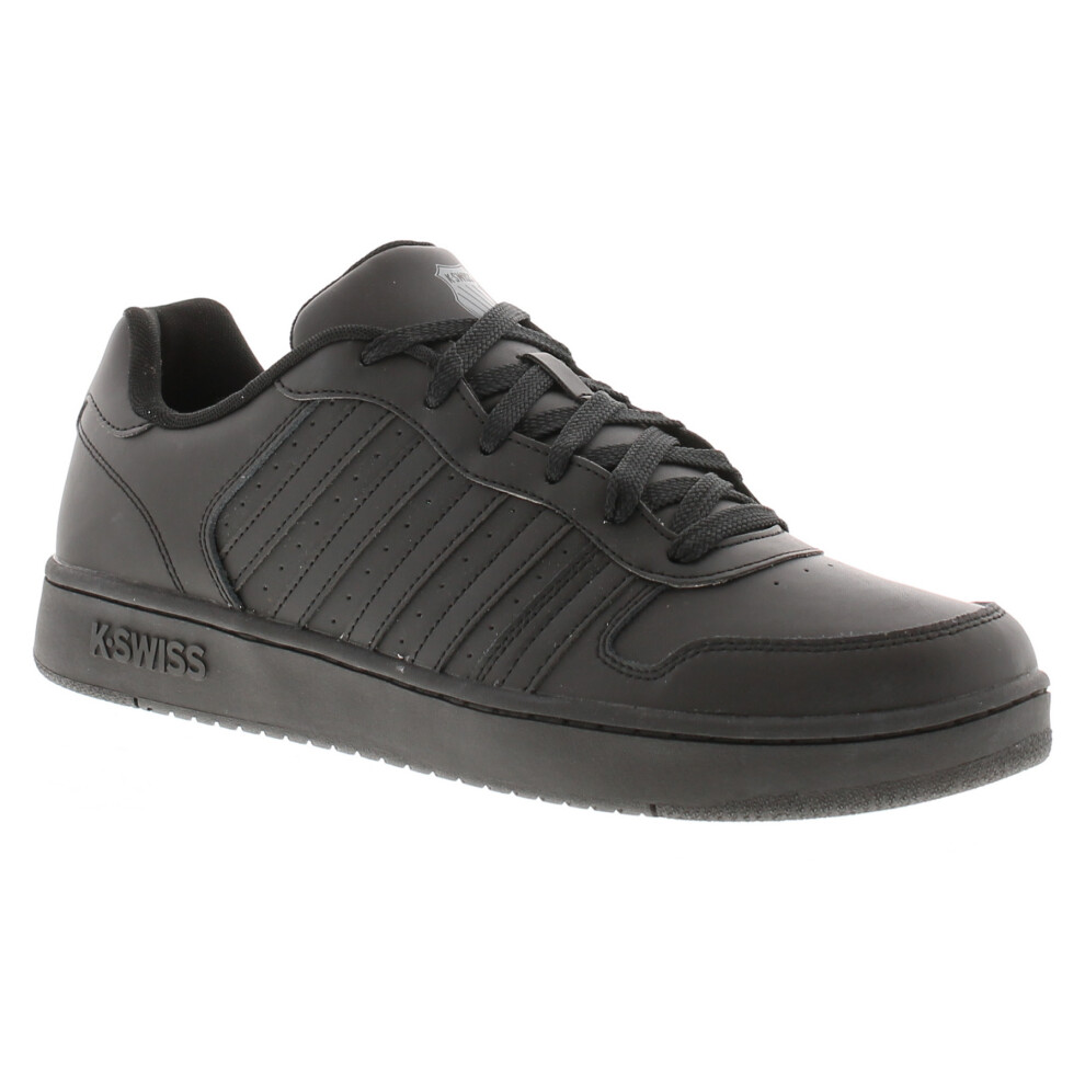 K-Swiss (Black, 7 (Adults')) Mens Trainers Court Palisades Leather Lace Up Black Uk Size