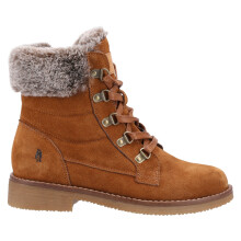 (Tan, 4 (Adults')) Hush Puppies Womens Boots Ankle Water Resistant Leather florence Lace Zip tan UK
