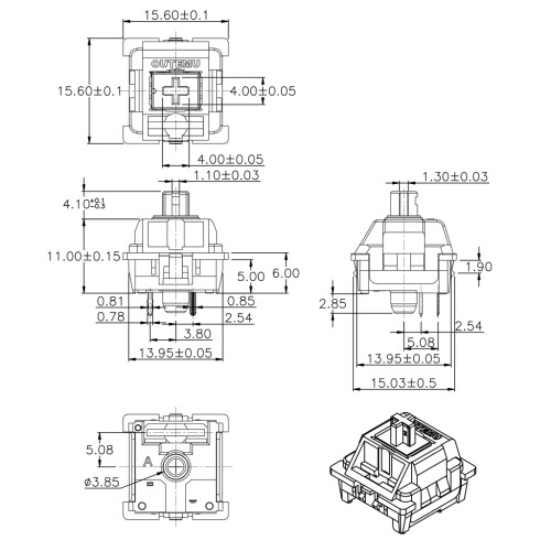 Outemu Switches Mechanical Keyboard for Key Switch for-橙轴 70 1