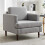 Living And Home Light Grey Linen Upholstered Single Sofa Armchair 1