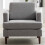 Living And Home Light Grey Linen Upholstered Single Sofa Armchair 3