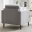 Living And Home Light Grey Linen Upholstered Single Sofa Armchair 4