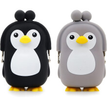 Portofel în formă de pinguin pentru recompense pentru câini, monede și chei, design adorabil, fără BPA, fără substanțe toxice, lavabil,