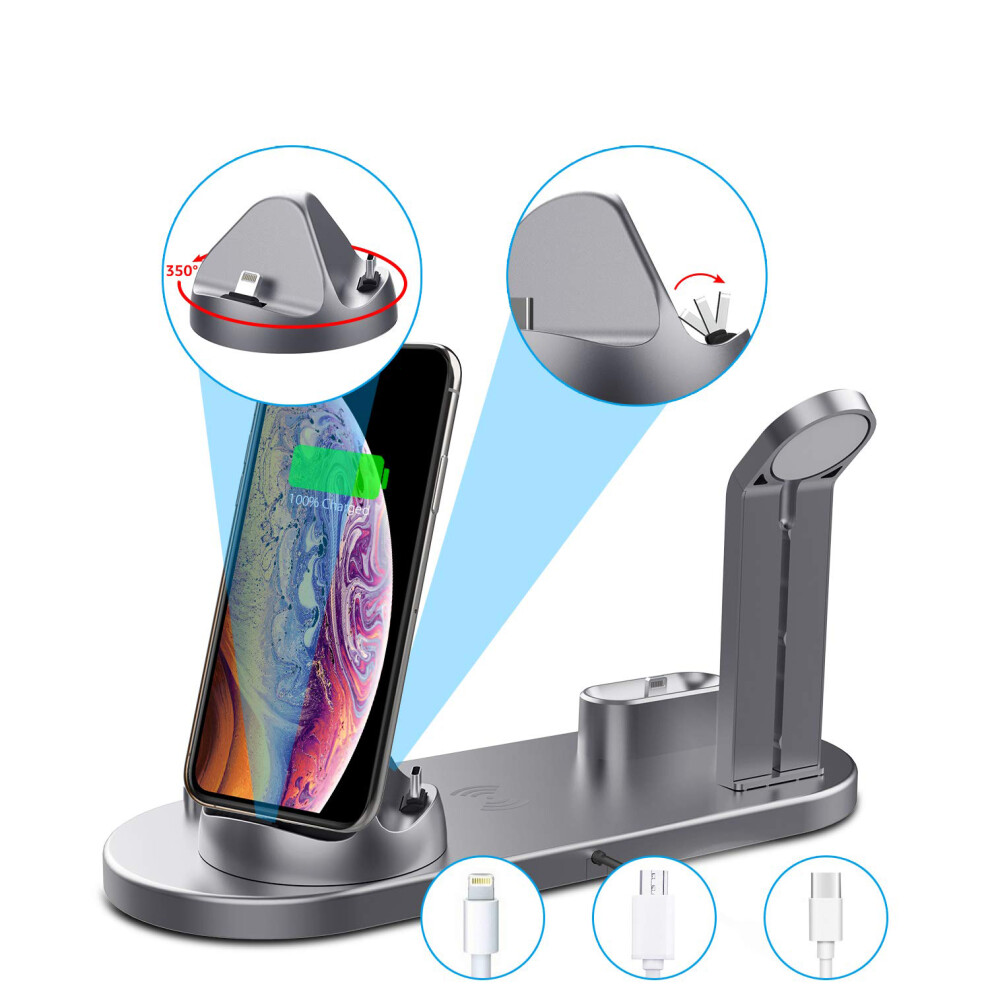 Efficient Wireless Charger, Multifunctional Charging Station For Multiple Devices With Fast Charging Power, Non-Slip Surface, Case-Friendly 9128293415385