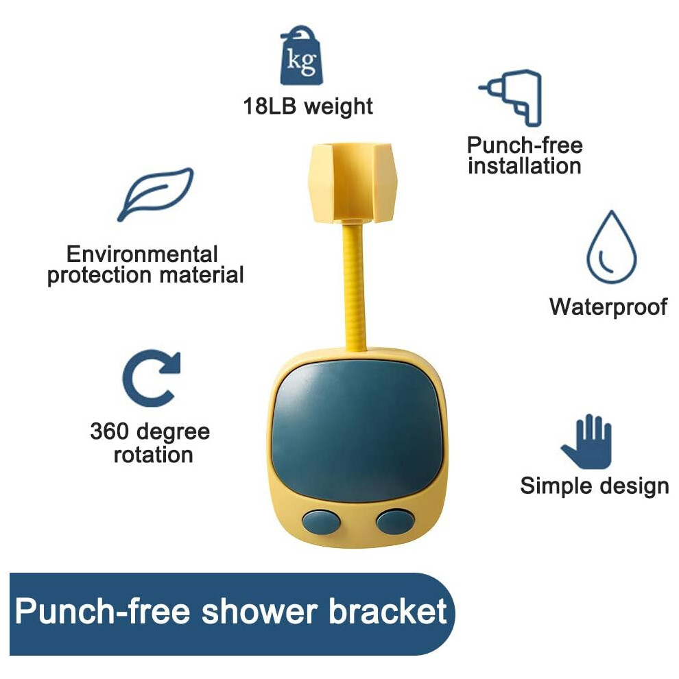 Adaptable Showerhead Bracket, 360 Adjustable Swivel Stand For Personalized Showering Experience, Professional Technology Ensures Secure Holding, 9128293415583