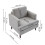 Living And Home Light Grey Linen Upholstered Single Sofa Armchair 6