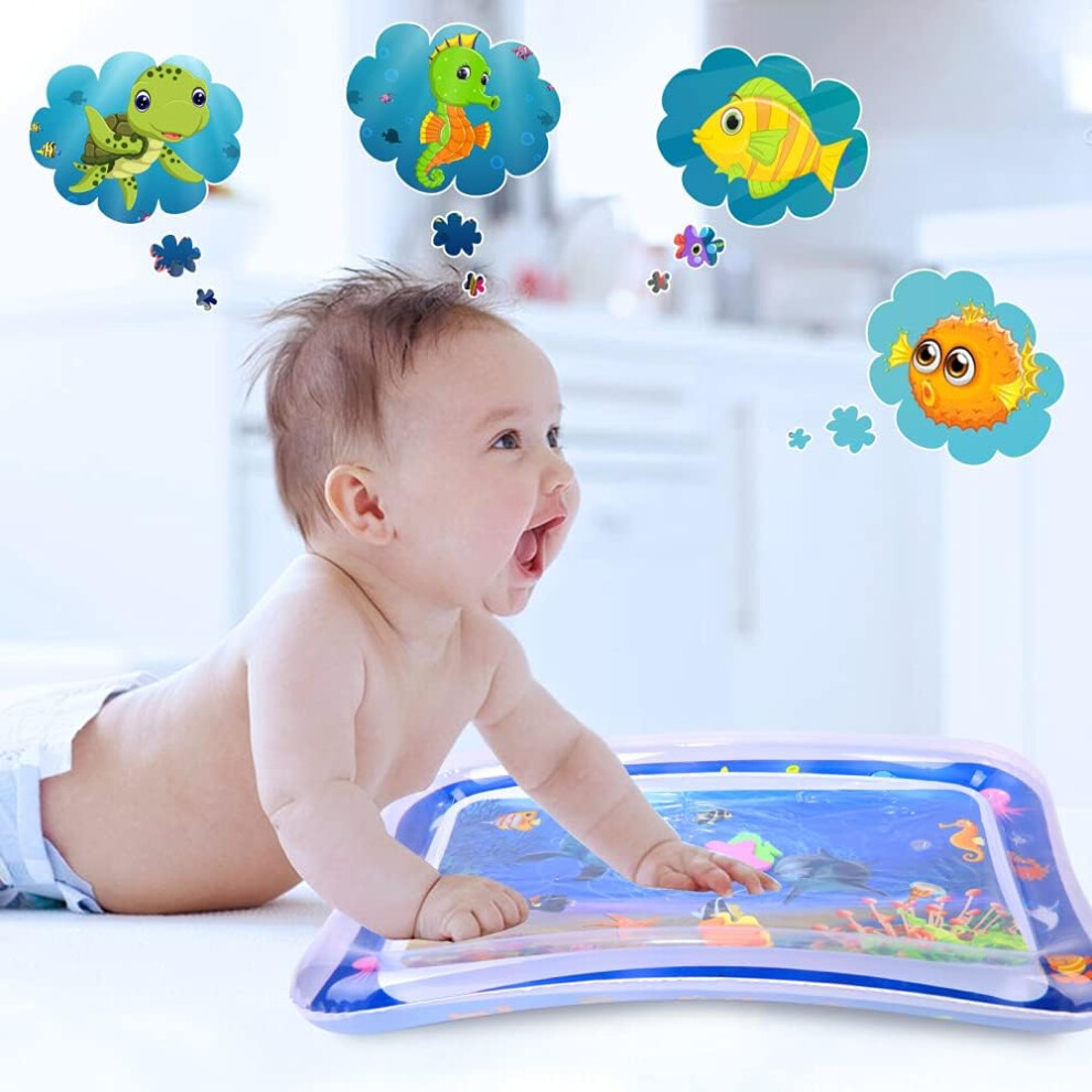 Water Play Mat, Inflatable Tummy Time Development Toys, Eye-Catching Colors, Enhances Sensory Skills And Motor Coordination For Babies And Toddlers,