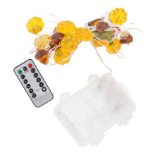 3D Harvest String Lights, Battery Operated LED Lights For Thanksgiving Decorations, Warm Light Silver Plated Copper Wire 10FT 30LEDs, Outdoor Waterpro