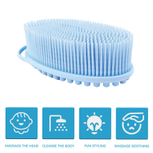 Escova esfoliante de silicone para tratamento da celulite com escova de limpeza dupla face, massageia para estimular a circulação, higiênica e