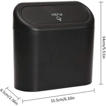 Lixeira para carro com tampa de mola e fechamento automático, aplicação universal, conjunto de 2 peças - Um acessório elegante e prático para o