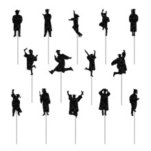 Graduation Cake Decorations, Cake Toppers Graduation, Congratulations Grad Cake Decor Picks Set of 14