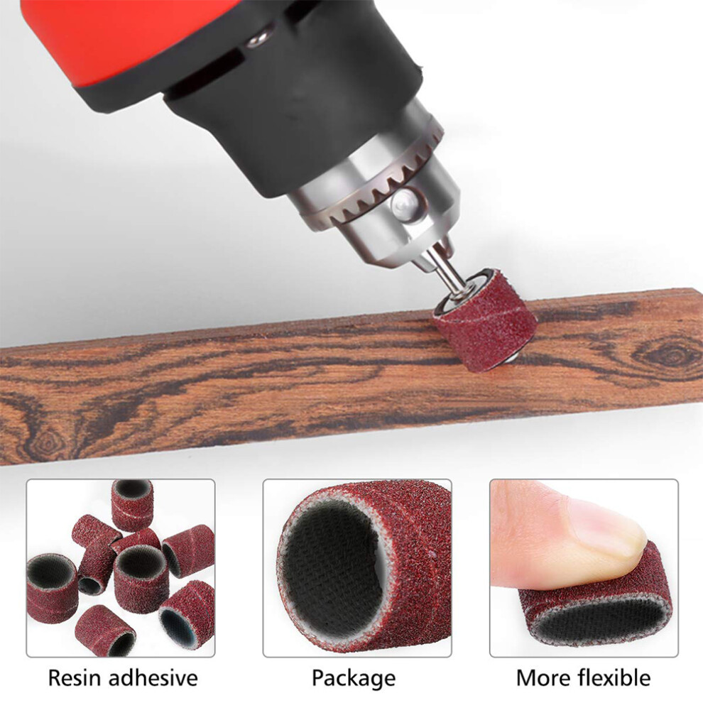 Aluminum Oxide Sanding Drums, Durable & Reusable Sanding Bits For Comprehensive Kit, Easy Installation With Drum Mandrels For Dremel Rotary Tool & 9128293531634