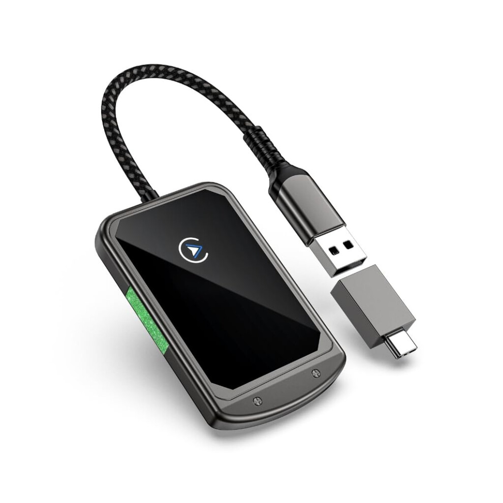 Wireless Adapter Compatible With Carplay Usb And Usbc Compatible Corded To Wireless Converter Green 9412369261953