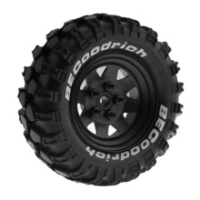 Pneus de Roue Beadlock en MéTal de 1,9 Pouces pour Voiture sur Chenilles 1:10 RC Axial SCX10 90046 TRX4 Redcat GEN8, Noir