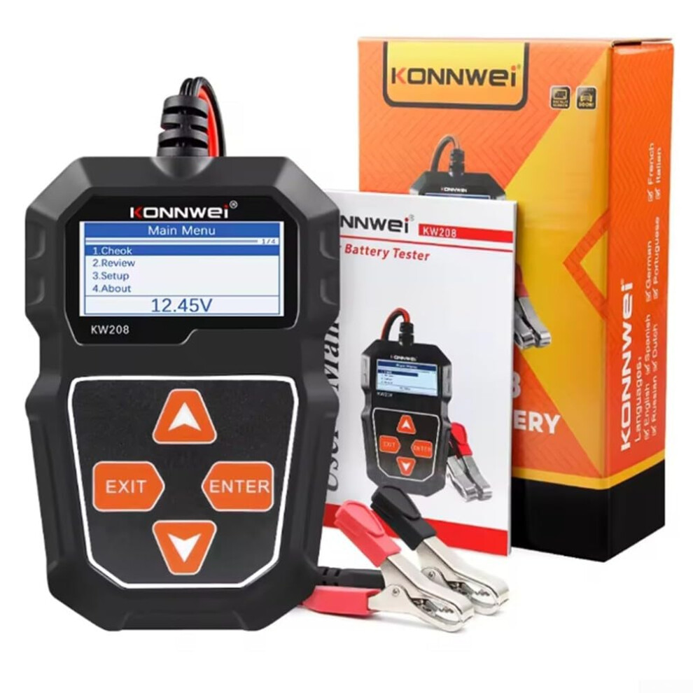 Car Battery Tester Kw208, 6V 12V Battery Analyzer For Accurate Health Analysis And Fast Results 9365049014335