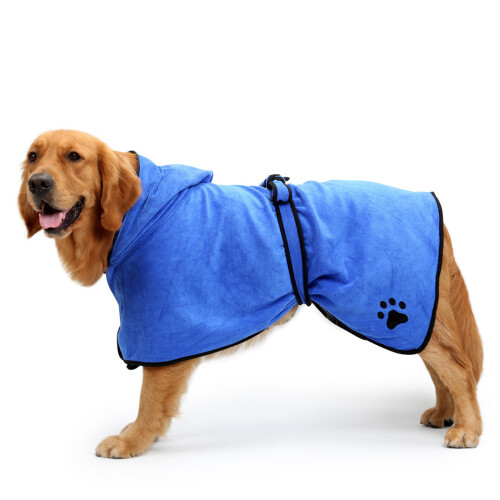 Super Absorbent Pet Bath Towel Microfiber All Breeds-Blue L