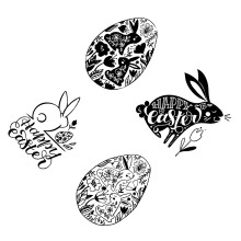 Timbres transparents en Silicone lapin de pâques, pour la