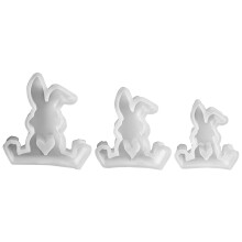 Zittend konijn siliconen mallen DIY gietstukken mallen-3 stuks
