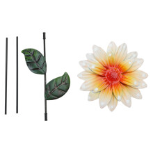 Metalen bloem decoratieve tuinpaal Buitentuindecoraties met-Wit