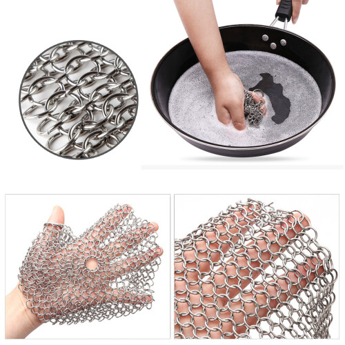 Chain Scrubber Pots Washing Net Rusts Removers for-8in round 2