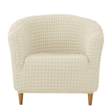 Stretch-Seersuckers-Sofabezug mit Rock, weicher,-Beige Farbe