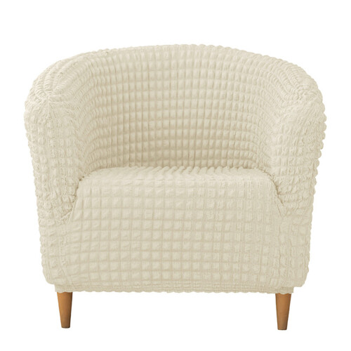 Stretch-Seersuckers-Sofabezug mit Rock, weicher,-Beige Farbe