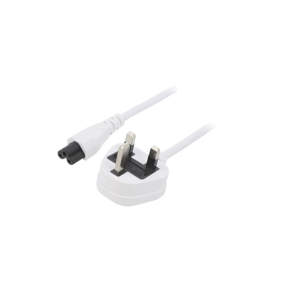 Sn333/07/1Wh Cable Bs 1363 (G) Plug, Iec C5 Female Pvc 1 M 3A White 9412369262462