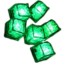 Set of 12 LED Ice Cube for Drink Luminous Ice Decorations-Green