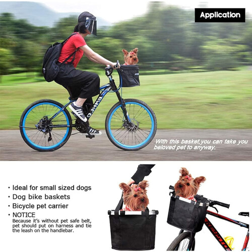 Dog bicycle basket, quickrelease, foldable, removable, versatile, 33x22x25cm 1