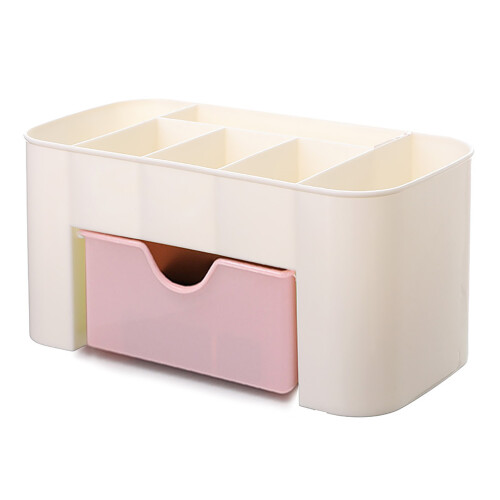 Multi-Functional Light Pink Plastic Desk Drawer Organizer 21x10x10cm 1