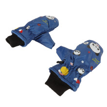 2pcs Toddler Ski Gloves Blue Waterproof Fleece Warm Kids Mittens