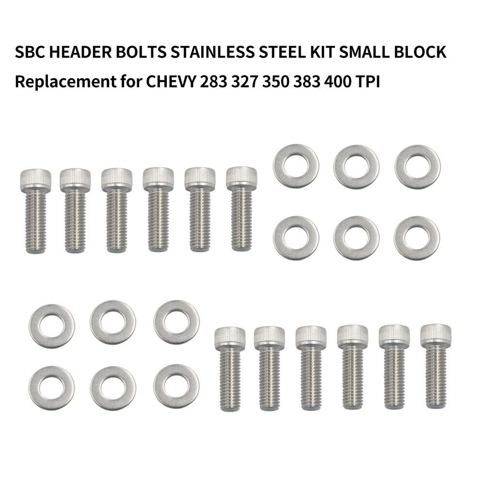 Durable Stainless Steel Header Bolts For Chevy Small Block 3461368746486
